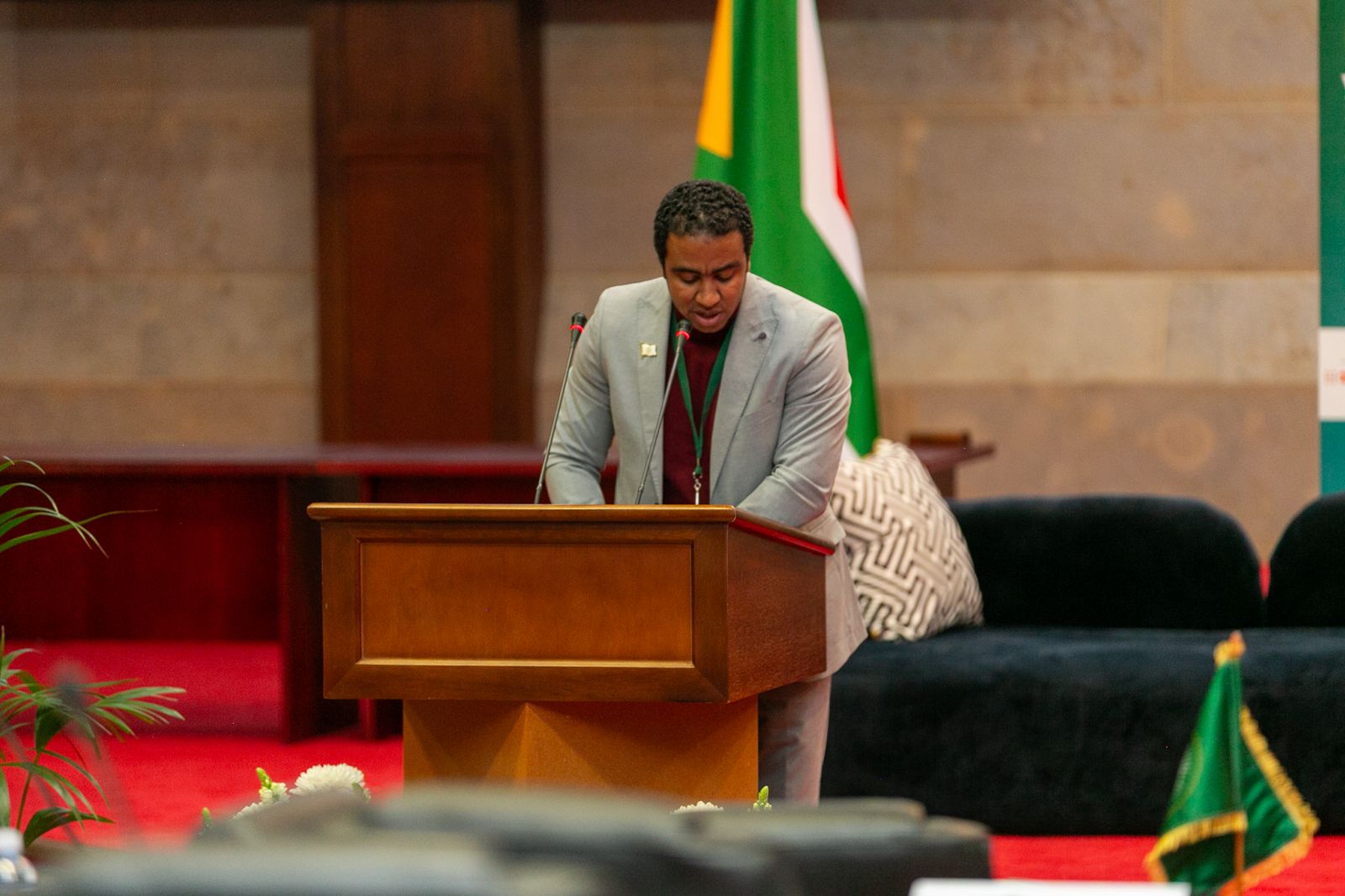 Egyptian youth leader Hassan Ghazaly speaks during the closing session of the 5th APRM Youth Symposium themed ‘Youth in Governance: From Promise to Prosperity.